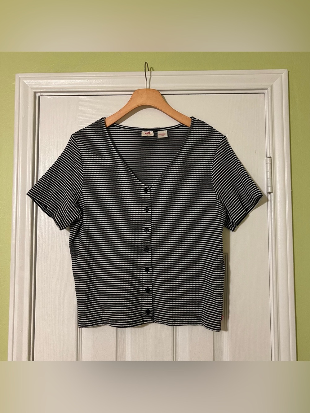 Levi's Black & White Striped Button-Front Kids Shirt